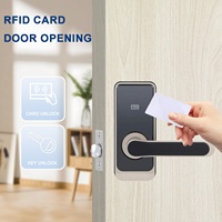 Système de contrôle d'accès intelligent pour maison et hôtel avec serrure de porte en bois en alliage d'aluminium, carte mémoire RFID, carte intelligente, clavier, clé mécanique et application cloud