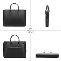 Mallette d'affaires en cuir véritable pour hommes Sac de messager Portable Sac d'ordinateur portable en cuir souple