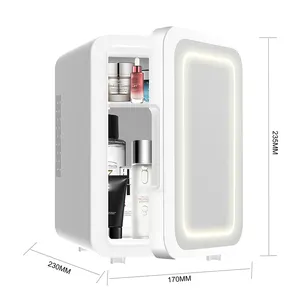Famiglia 4L Mini bellezza trucco frigorifero cura della pelle cosmetico LED luce specchio porta bellezza piccolo frigorifero