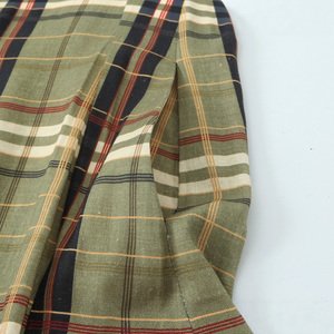 Pantaloni personalizzati da donna versatili e Casual in misto <span class=keywords><strong>lino</strong></span> Casual pantaloni a scacchi verdi adattati pantaloni con stampa Plaid all'ingrosso della fabbrica - Product Image 6