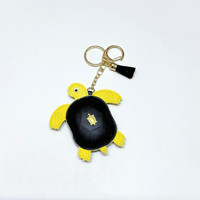 Offre Spéciale femmes sac à dos en cuir pendentif mignon Animal porte-clés porte-clés à la main en cuir Pu Kawaii tortue porte-clés