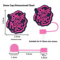 Vente en gros de couvre-paille anti-poussière en silicone écologique pour gobelet avec poignée Girl Boss