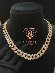 Cadena de Eslabones Cubanos para Hombre, con Diamantes Moissanita VVS1, Chapado en Oro Real de 14k sobre Plata 925, 15mm, 4 Filas, Apto para Probador de Diamantes - Product Image 4