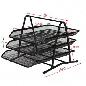 Factory Wholesale Three Layer Four Layer Metal <b>File</b> Tray <b>File</b> Bar Data Sorting <b>A4</b> <b>File</b> Rack Office Desktop Storage Rack - Product Image 6