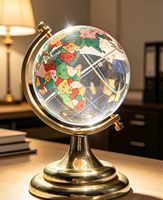 Globe terrestre en cristal personnalisé avec plusieurs options de base, récompense d'entreprise et décoration de bureau