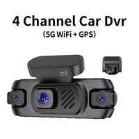 Caméra embarquée pour véhicule mobile à 360 degrés, enregistreur vidéo DVR, Wifi 5G, GPS, avant et arrière, 4 canaux, caméra de tableau de bord 4k, mode de stationnement 24 heures, caméra de voiture