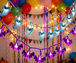 DAMAI LED Christmas Glow Necklace Bats Pumpkins Ghosts-3-Piece Waterproof Portable <b>String</b> <b>Light</b> Set Holiday Decoration Hot - Product Image 3