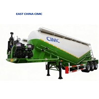 Semi-remorque citerne à ciment et cendres volantes 3 essieux 50CBM 55CBM, silo à poudre en vrac avec déchargement par compresseur