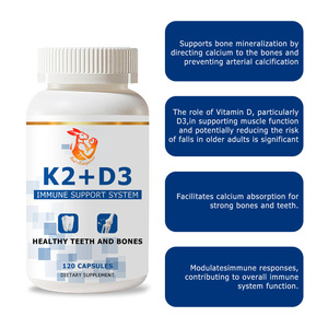 Factory Wholesale Herbal Supplements with Vitamin K2 D3 Dietary Supplement 120 Capsules to Modulates Immune Responses Capsules - Product Image 1
