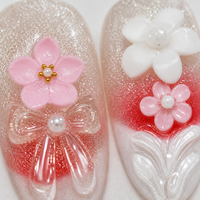 Y7 En gros Faux ongles à presser en acrylique rose clair, faits main, forme amande, réutilisables, pour fête, lot de 10 pièces courtes