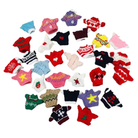 Songshan jouets en gros personnalisé Kwaii tricots en peluche 10cm 14cm Mini chien poupée vêtements dessin animé tricoté pull chemise accessoires