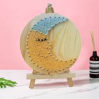 Nouveau bricolage en bois artisanat enfants jouets en bois Art Nail String Art Kit peinture avec ongles