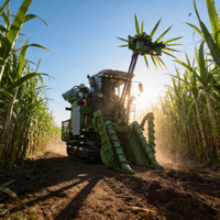 Moissonneuse-batteuse à chenilles pour canne à sucre, OEM ODM, logo personnalisé, 191 kW, 2200 tr/min, débit de 6 kg/s, pour grandes exploitations agricoles, avec puissance robuste