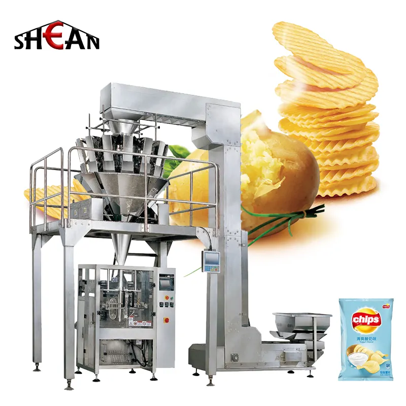 Automatic Vertical potato chips food snack packing machine snack food pouch filling sealing machine