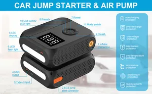חדש עיצוב צמיג inflator jumper starter כוח בנק אינפלציה צינור מאיץ רכב סוללה QC18W מהיר תשלום תא מטען