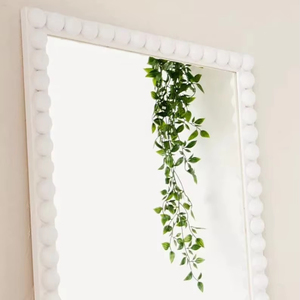 OEM Beyaz Boncuklu Bobin Çerçeveli Dikdörtgen Boy Aynası Dekoratif Ayna Toptan Otel Projesi Distribütörü İçin - Product Image 1