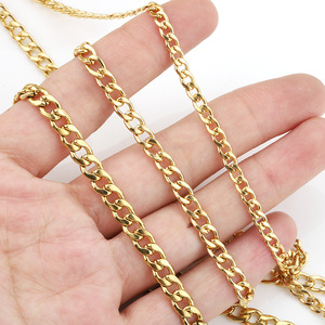Wholesale Aceworks NCS51035-M PVD Coated 18k Stainless Steel NK Cuban Link Chain 10m Roll for Bracelet Necklace Making - Product Image 2