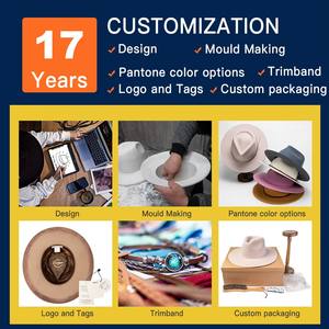 Logo personalizzato di alta qualità cappello Fedora occidentale a tesa larga bianco Unisex 100% in lana australiana <span class=keywords><strong>cappelli</strong></span> da Cowboy per uomo donna - Product Image 4