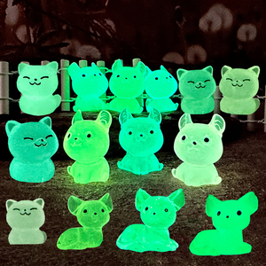 Figurines d'animaux en résine lumineuse en gros pour la décoration de jardin, de cour et de pelouse, miniatures de chatons lumineuses pour la décoration - Product Image 1