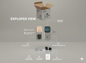 Monitor de Audio Digital para Bebés con Alerta de Vibración, Luz Nocturna, Ruido Blanco y Monitoreo de Temperatura y Humedad - Product Image 3