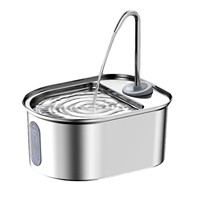 Fontaine à eau automatique pour chat en acier inoxydable 304, 3,2 L, ovale, avec circulation, vente en gros directe d'usine