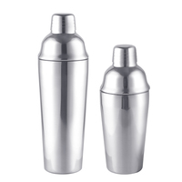 Shaker à cocktails moderne portable en acier inoxydable à double paroi, écologique, capacité 640 ml, couleur et logo personnalisables, vente en gros