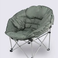 Fauteuil lune pliant d'extérieur en métal épaissi, portable, chaud et confortable, pour la plage et le camping, grand fauteuil rond de détente