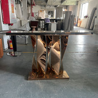 Table de couloir italienne de luxe personnalisée en usine de Foshan Table console en marbre naturel noir avec miroir pour le salon
