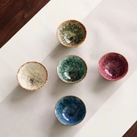 Tasses à café en céramique de style japonais de 110 ml en gros, en céramique émaillée avec plateau, ensembles de tasses à thé, cadeaux d'affaires