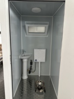 Toilette modulaire portable de haute qualité en acier inoxydable 304 avec lavabo sur pied, solution de projet d'origine chinoise