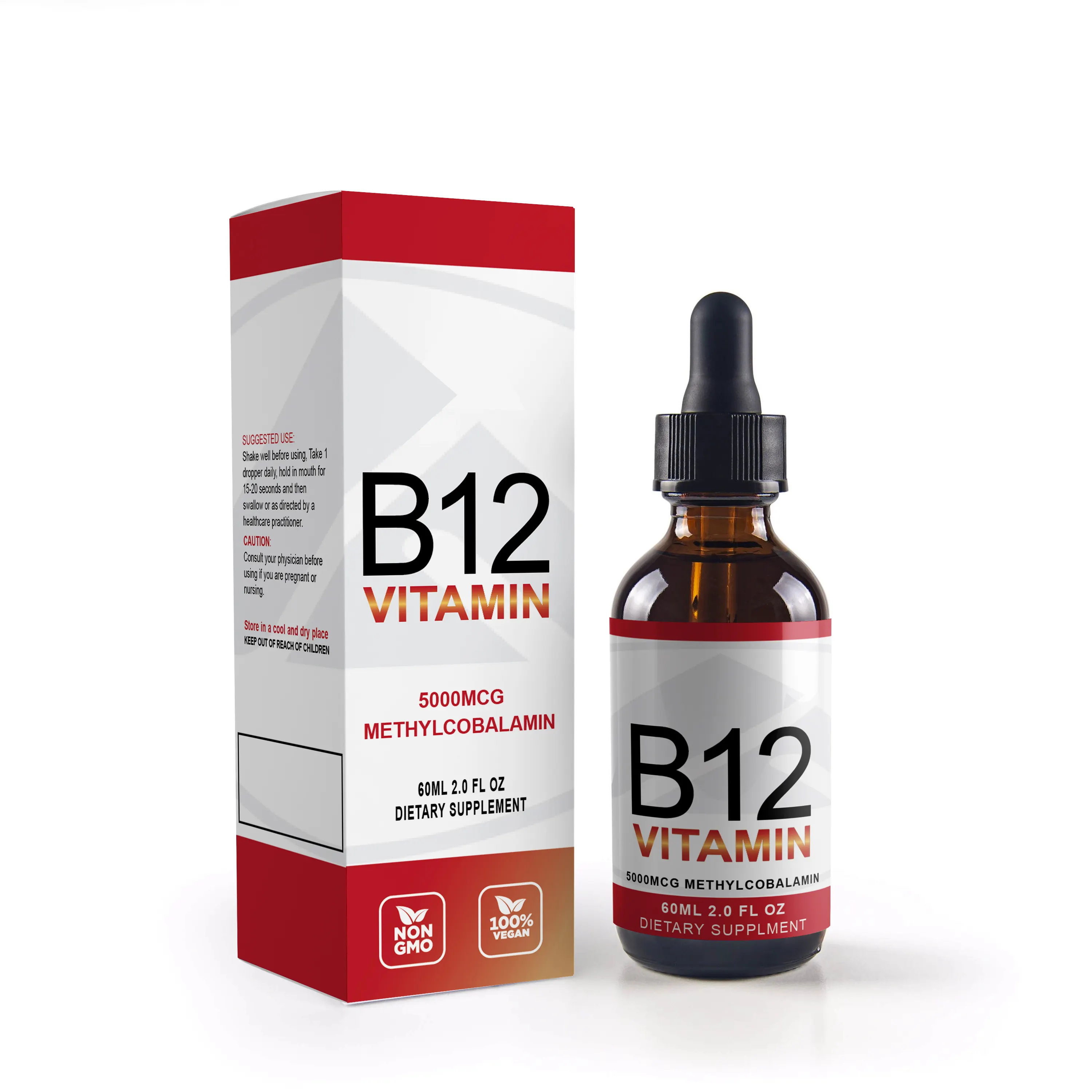 Oem / Odm витамин B12 Sublingual капельный чисто витамин B12 для повышения энергии B12