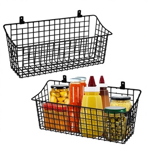 Panier de rangement suspendu moderne en fil métallique écologique Sheeraz International avec poignée et séparateurs en tissu de haute qualité - Product Image 2