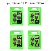 Protection d'objectif en verre trempé métallique, couverture intégrale, fixation rapide, verre d'objectif 3D anti-rayures pour iPhone 17 Pro 17 Pro Max