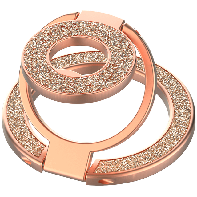 Bling Glitter Magnetic Phone Ring Holder 3 Fold Adjustable Kickstand Luxury Metal Magnetic Phone Grip