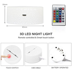 RGB 7/16 Colors <strong>LED</strong> 5V USB and Battery Powered Unicorn 3D Illusion <strong>Lamp</strong> Night <strong>Light</strong> for Kids Room Bedroom - Product Image 6