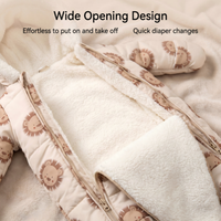 Combinaison de cosplay pour filles, pyjama d'hiver pour bébé avec capuche tête d'animal et fermeture éclair longue pour tout-petit