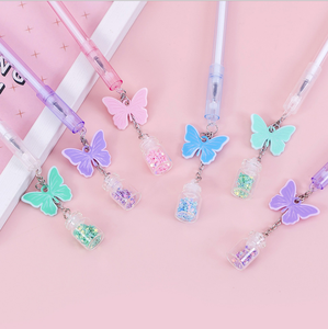 Bolígrafo de Gel con Diseño de Mariposa Femenina de 4 Colores con Caja Decorativa, Recarga de Color Negro, Regalo - Product Image 4