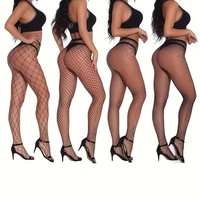 Offre Spéciale Sexy Logo personnalisé impression taille haute carnaval évider maille résille collants bas