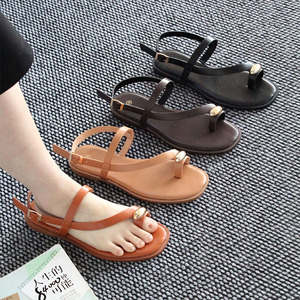 Sandalias de Mujer Modernas de Verano con Punta Abierta, Planas, Casuales, Cómodas, Retro, Ligeras y Duraderas, al por Mayor - Product Image 1