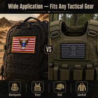 Patch brodé personnalisé drapeau américain, écusson thermocollant Velcro Aigle Étoiles et Rayures pour sacs à dos tactiques et vestes