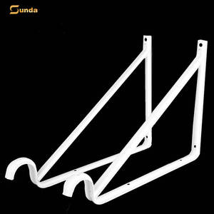 भारी शुल्क 90 डिग्री झुकने त्रिकोणीय दीवार माउंट अलमारी के साथ रॉड के साथ ब्रैकेट हुक - Product Image 1