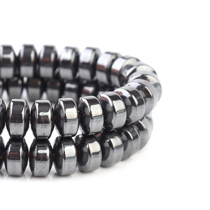 Hạt đá <span class=keywords><strong>Hematite</strong></span> đen tự nhiên hình bánh xe, nhiều kích cỡ, độ dày khác nhau, dạng đĩa dẹt, hạt rời làm vòng tay trang sức - Product Image 3