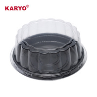 KARYO-Boîte à gâteaux ronde en plastique PET pour muffins, dessert, muffins, dessert, boîte à gâteau avec couvercle transparent, petite boîte personnalisée 201h, 7 pouces