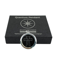 Pendentif HOONNI Premium en pierre de lave à énergie scalaire quantique, croix LOVE, cadre en acier inoxydable, bijou bien-être aux ions négatifs, idéal pour un cadeau