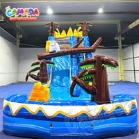 Château gonflable géant avec toboggan aquatique, directement du fabricant, pour parcs aquatiques, sports et fêtes
