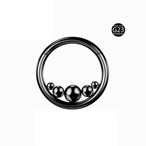 Anneaux de nez et boucles d'oreilles hélix daith en titane ASTM F136 G23, anneaux segmentés articulés |   Bijoux de piercing pour tragus avec pierres en zircon - Product Image 6