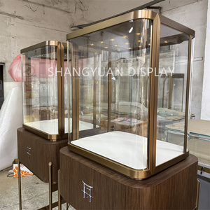 Kích thước tùy chỉnh thủy tinh mạnh mẽ hạt gỗ sơn Showcase đồ trang sức Boutique hiển thị tủ truy cập đồ trang sức sang trọng Showcase - Product Image 3