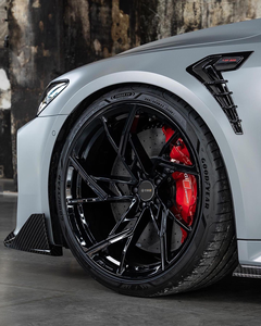 ล้ออลูมิเนียมอัลลอยด์สีดำสว่าง19 21นิ้ว5X112 PCD เจาะ66.45 28 30ชดเชยเข้ากันได้กับขอบรถ Audi - Product Image 5