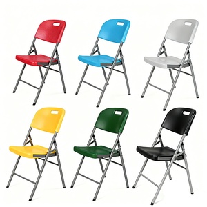 Silla Plegable <span class=keywords><strong>de</strong></span> <span class=keywords><strong>Plástico</strong></span> <span class=keywords><strong>de</strong></span> Grado Alimenticio, Resistente al Agua y a las Manchas, para Acampar al Aire Libre, para Uso en Interiores y Exteriores, para la Escuela y el Parque - Product Image 4