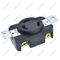 Prise de verrouillage à montage encastré L6-30R NEMA, prise/sortie à verrouillage par torsion pour générateur, mise à la terre 30 A 250V 2 pôles 3 fils